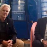 Jeanick Brisswalter et Charles Ange Ginésy lors de la conférence Talents & Impact de la Fondation Université Côte d'Azur